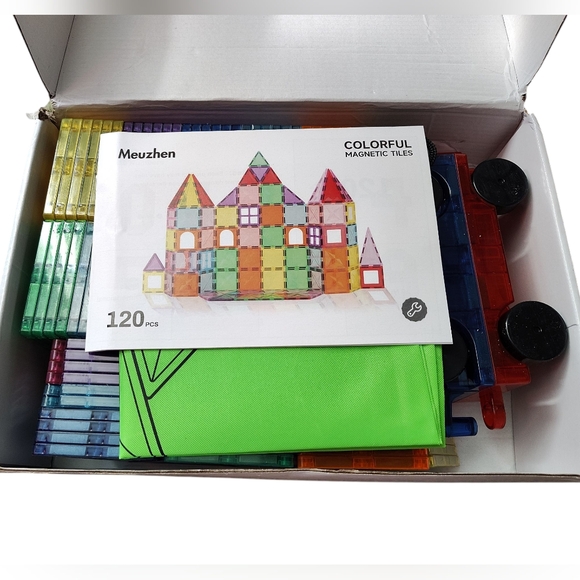 Meuzhen Colorful 120 Magnetic Building Blocks Set With Book Of Ideas - Picture 8 of 8
